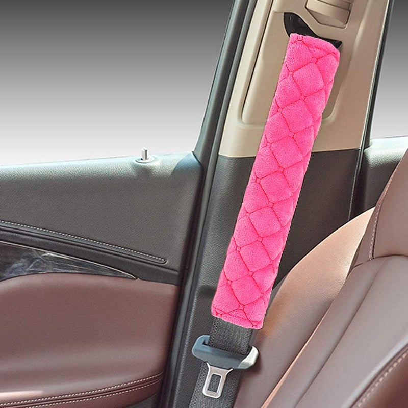 surpassme Car Seat Belt Pads Cover, 2 Pack Seat Belt Shoulder Strap Covers Protector to Release Stress to Your Neck and Shoulder for a Safety Driving (Pink) - Image 2